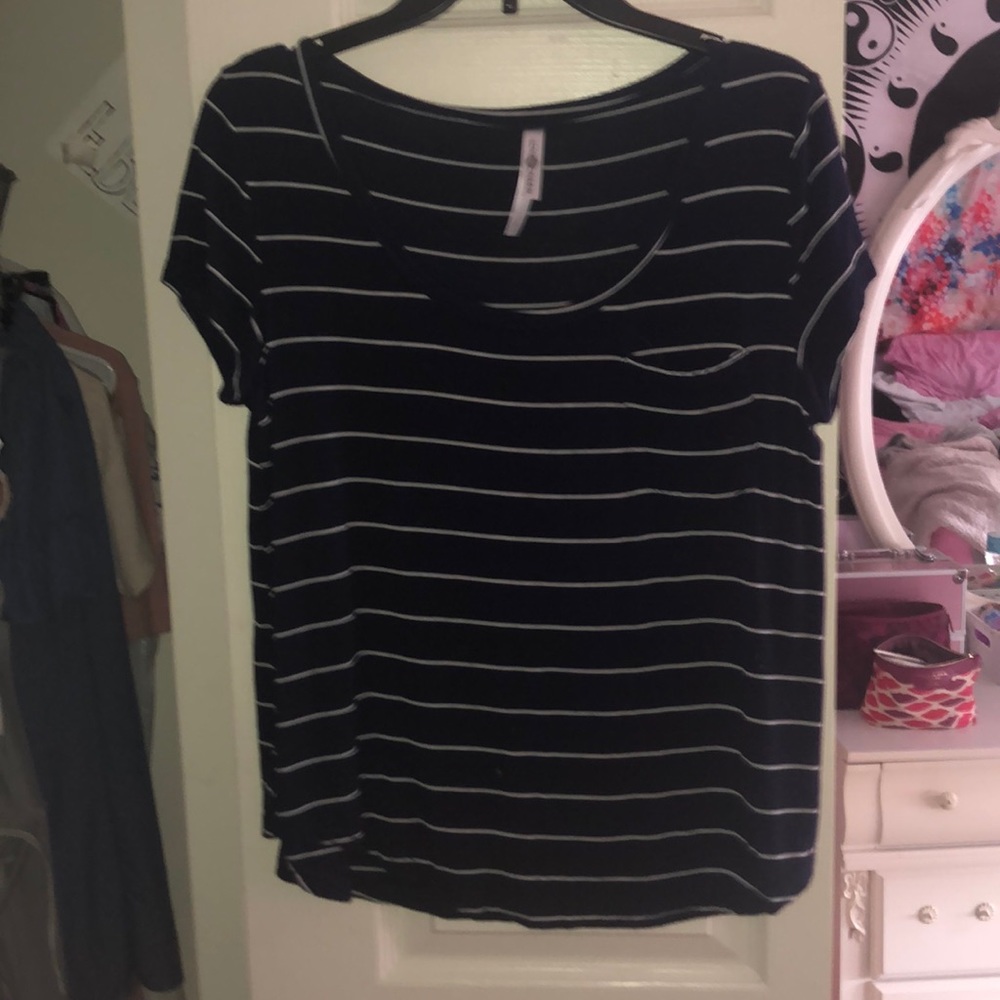 Dark Blue Striped Tee
